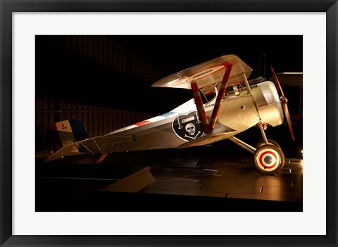 Framed Nieuport 24 war plane, Marlborough, New Zealand Print