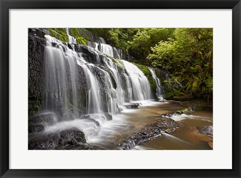 Framed Purakaunui Falls, Catlins, South Otago, South Island, New Zealand Print