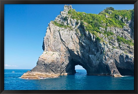 Framed New Zealand, North Island, Bay of islands, Hole in the Rock Print