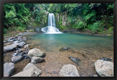 Framed New Zealand, North Island, Coromandel Peninsula, Waiau Falls Print