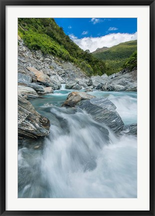 Framed New Zealand, South Island, Mt Aspiring National Park, Haast River Print