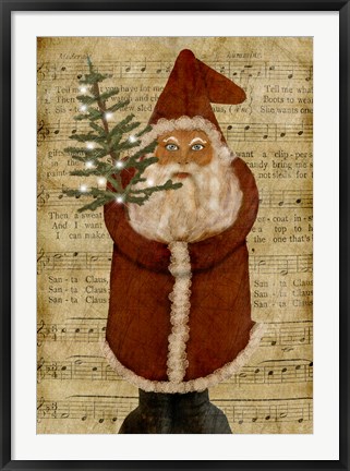 Framed Old Time Santa Print