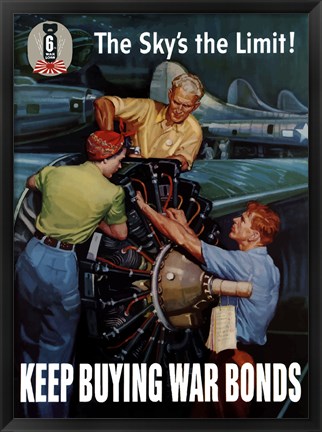 Framed Keep Buying War Bonds Print