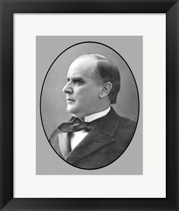 Framed President William McKinley, Jr (side profile) Print