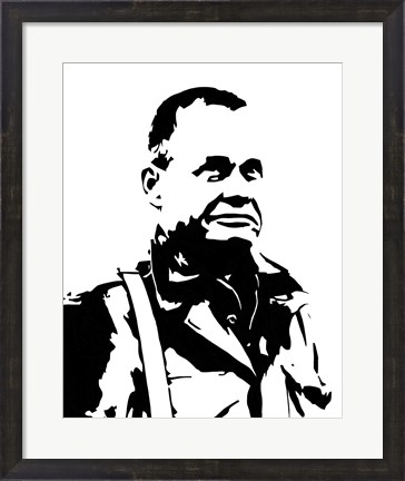 Framed General Lewis Chesty Puller (negative view) Print