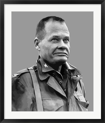 Framed Lieutenant General Lewis Burwell Chesty Puller Print