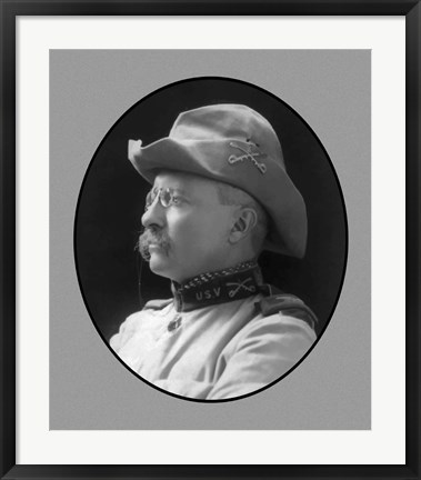 Framed Colonel Theodore Roosevelt (side profile) Print