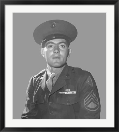 Framed Gunnery Sergeant John Basilone Print