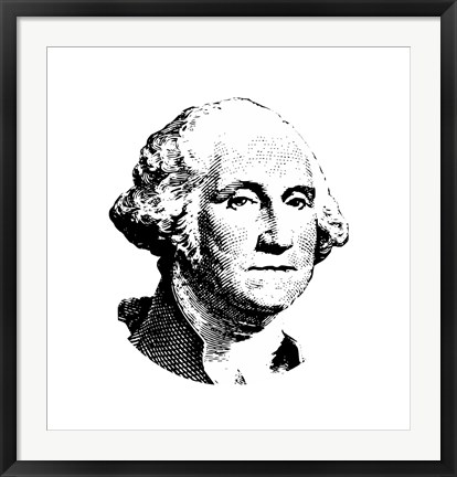 Framed Vector Potrait of George Washington Print