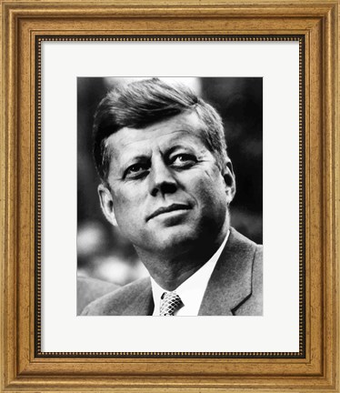 Framed Vector Portrait of John F Kennedy Print