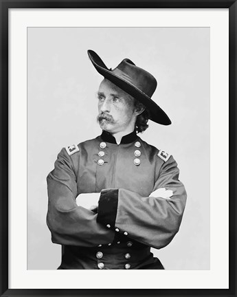 Framed General George Armstrong Custer Print