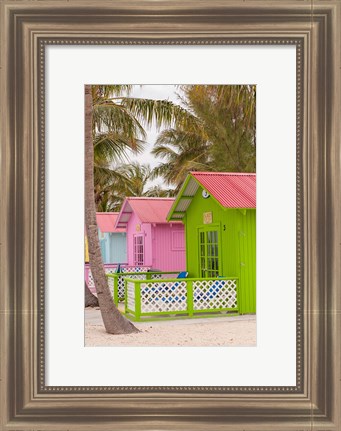 Framed Beach bungalow, Princess Cays, Eleuthera, Bahamas Print