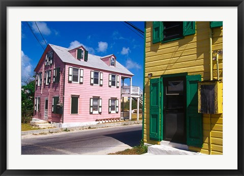 Framed Colorful Loyalist Home, Governor&#39;s Harbour, Eleuthera Island, Bahamas Print