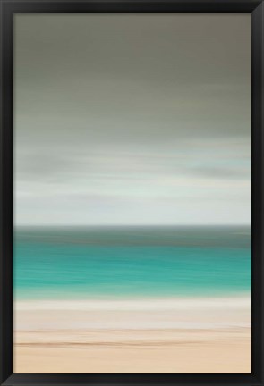 Framed Bahamas, Eleuthera, Pink Sand Beach on a cloudy day Print