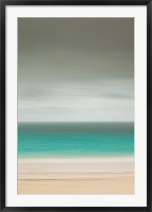 Framed Bahamas, Eleuthera, Pink Sand Beach on a cloudy day Print