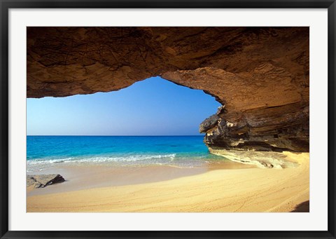 Framed Cave at French Bay, San Salvador Island, Bahamas Print