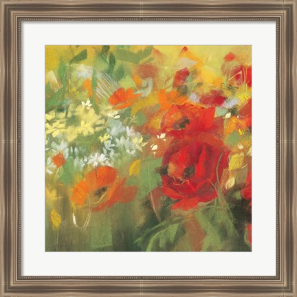 Framed Oriental Poppy Field II Print