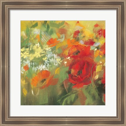 Framed Oriental Poppy Field II Print