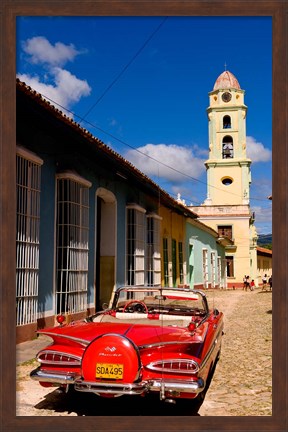 Framed Old worn 1958 Classic Chevy, Trinidad, Cuba Print