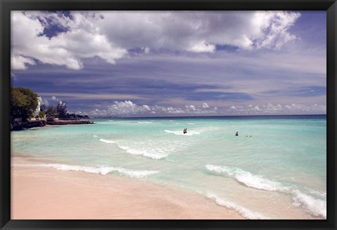 Framed View of Dover Beach, Barbados, Caribbean Print