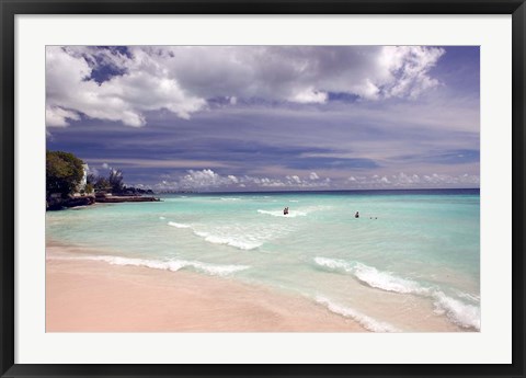 Framed View of Dover Beach, Barbados, Caribbean Print