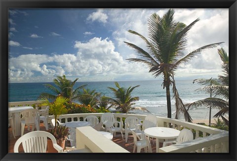 Framed View of Soup Bowl Beach, Bathsheba, Barbados, Caribbean Print