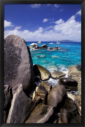 Framed Caribbean, BVI, Virgin Gorda Spring Bay Print