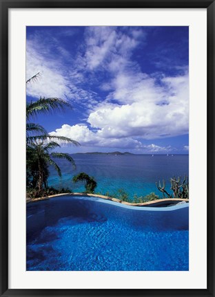 Framed BVI, Virgin Gorda, Little Dix Bay, Resort, poolside Print