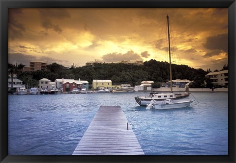 Framed View of Flatts Village, Bermuda, Caribbean Print