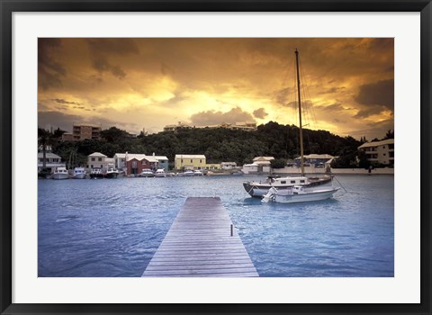 Framed View of Flatts Village, Bermuda, Caribbean Print