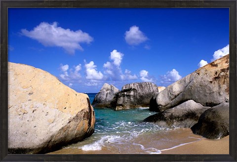 Framed Boulders, Beach, Virgin Gorda, British Virgin Islands Print