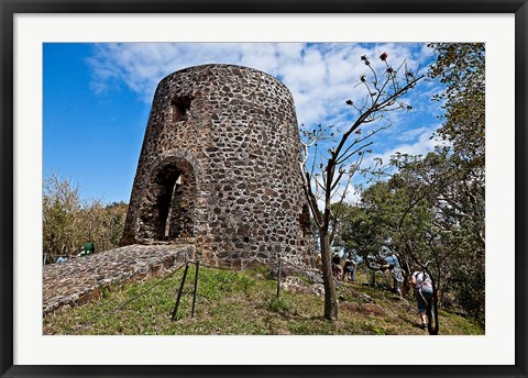 Framed Old Sugar Mill in Mount Healthy National Park, Road Town, Tortola Print