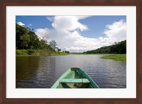 Framed Dugout canoe, Boat, Arasa River, Amazon, Brazil Print