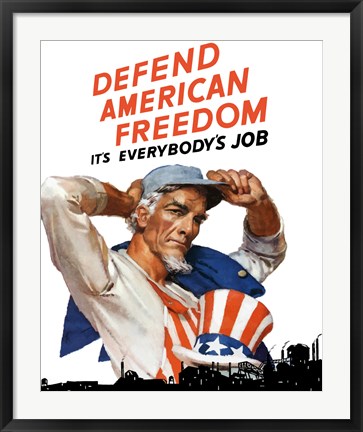 Framed Defend American Freedom Print