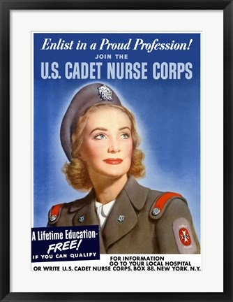 Framed US Cadet Nurse Corps Print