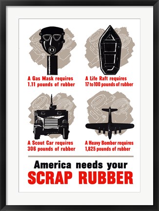 Framed America Needs Your Scrap Rubber Print