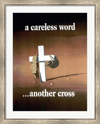 Framed Careless Word, Another Cross Print