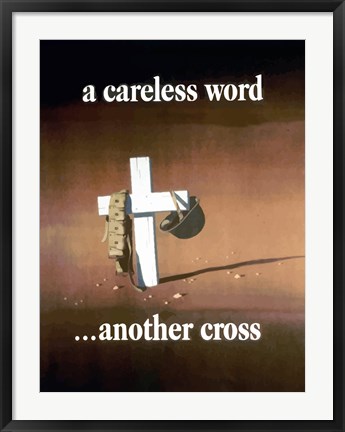 Framed Careless Word, Another Cross Print