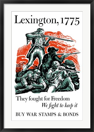 Framed Lexington, 1775 War Poster Print