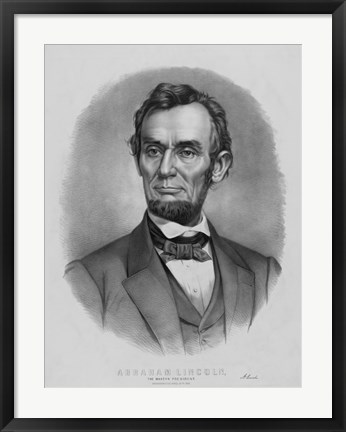 Framed Vintage Abraham Lincoln (black &amp; white) Print