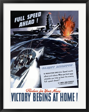 Framed Victory Begins at Home Print