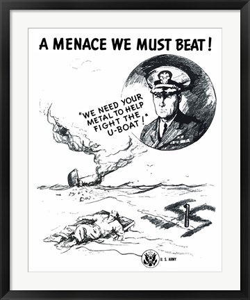 Framed Menace We Must Beat! Print