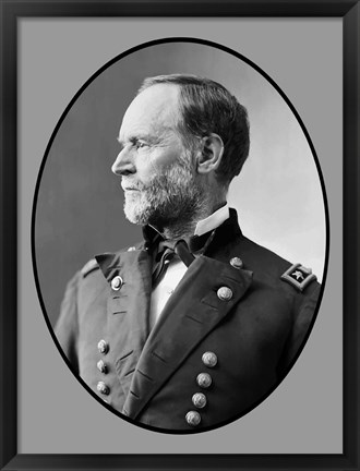 Framed Union Civil War General William Tecumseh Sherman Print