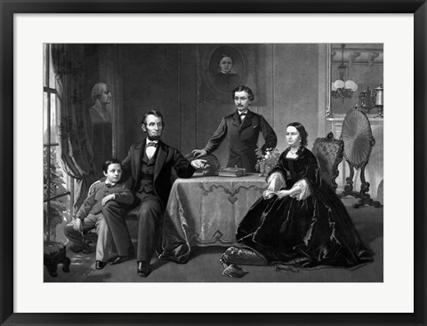 Framed President Abraham Lincoln and His Family Print