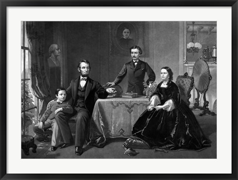 Framed President Abraham Lincoln and His Family Print