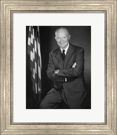 Framed Portrait of President Dwight D Eisenhower Print