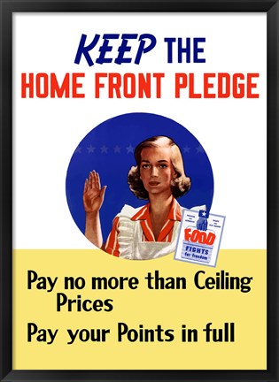 Framed Keep the Home Front Pledge Print