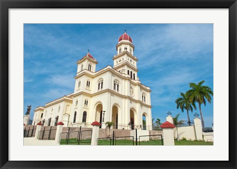 Framed Santiago, Cuba, Basilica El Cabre, Church steeple Print