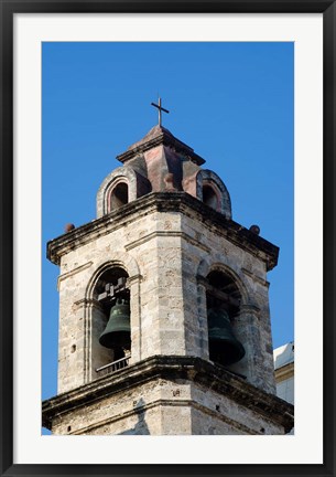 Framed Havana, Cuba Steeple of church in downtowns San Francisco Plaza Print