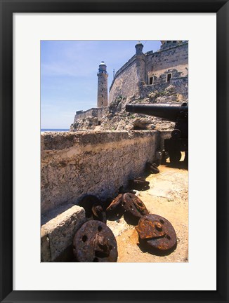 Framed Thick Stone Walls, El Morro Fortress, La Havana, Cuba Print